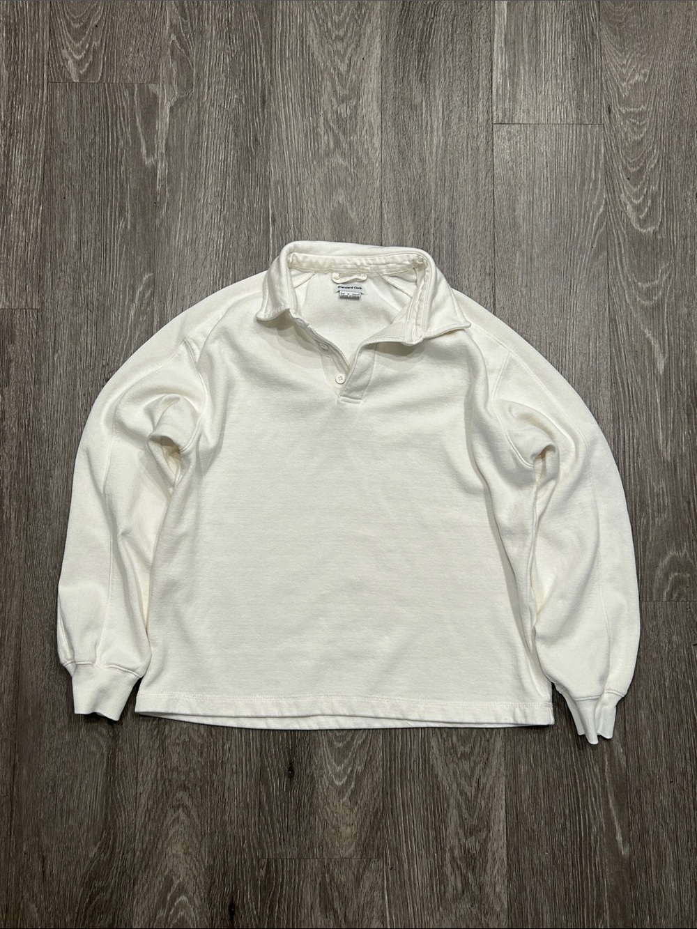 Men's V-Neck Polo Sweater in White